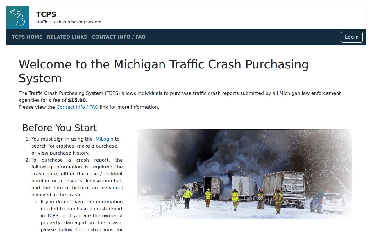 Michigan crash report route distinguished from Gladwin County arrest records